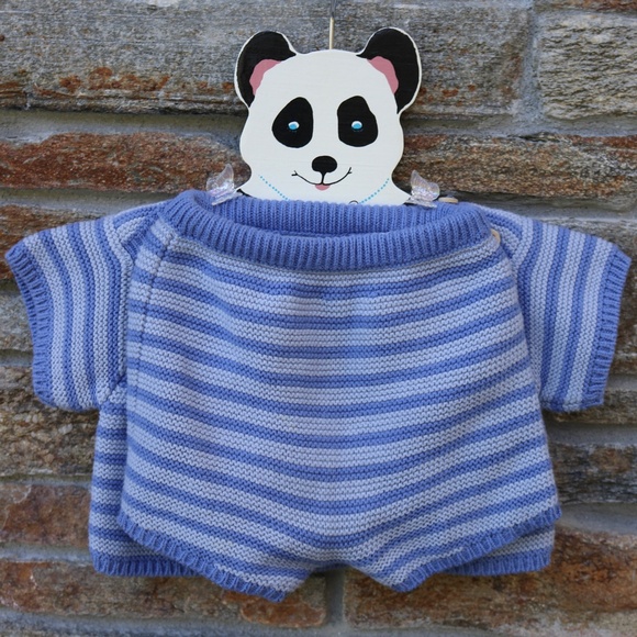 Oeuf Other - Oeuf 100% Cotton Knit Top And Short Two Piece Play Set In Bluebell Stripes